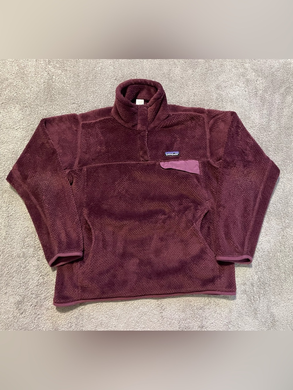 Patagonia Re-Tool Snap-T Fleece Pullover Womens M Burgundy Polartec
